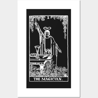 The Magician Tarot in white Posters and Art